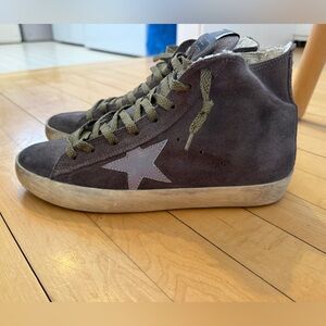 GOLDEN GOOSE LUXURY DISTRESSED FRANCY GREY SUEDE HIGH TOP SNEAKERS - 9 -⭐️👟